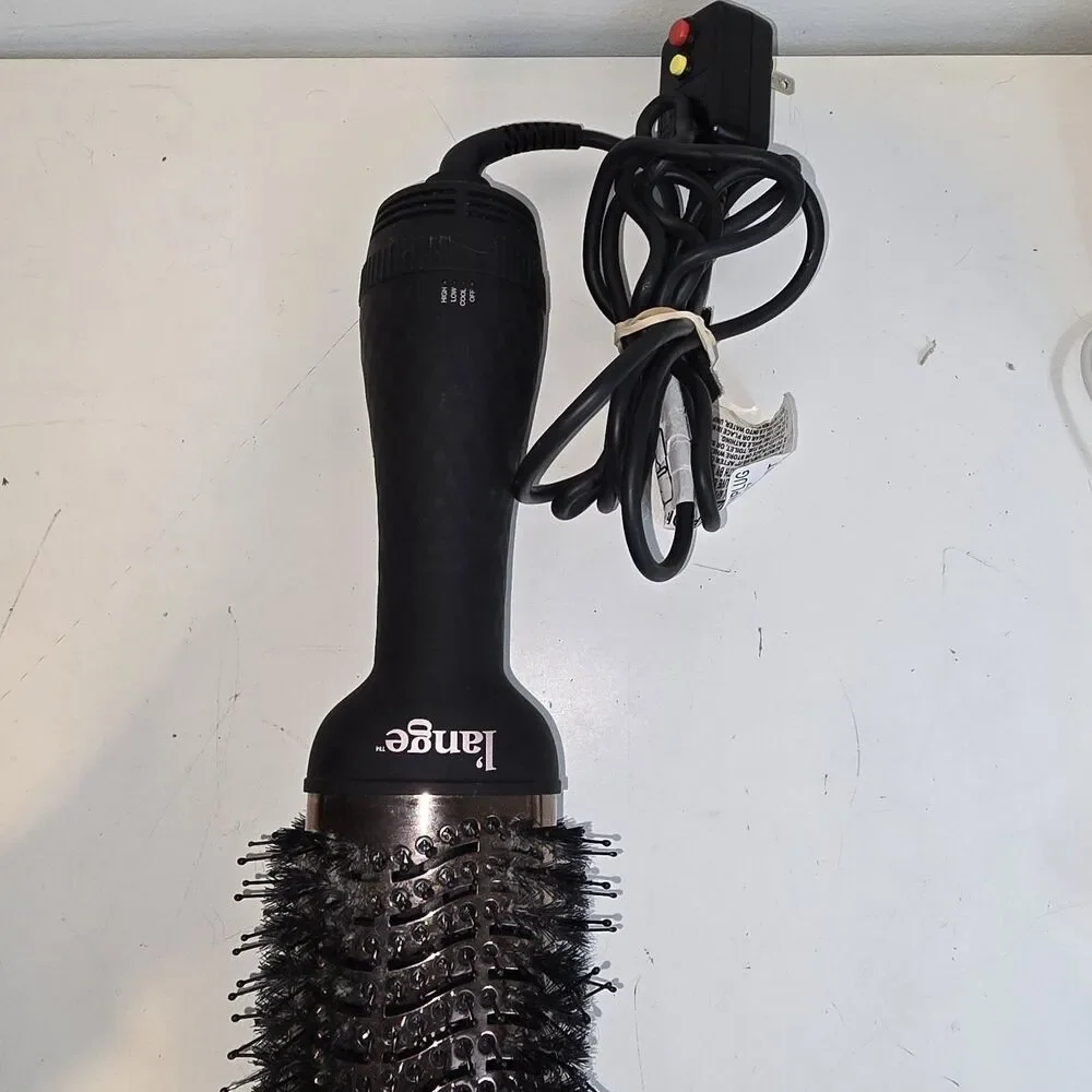 L’ange 2 in 1 Volumizing Brush Hair Dryer AB313 3” Black Lange  Rose Gold